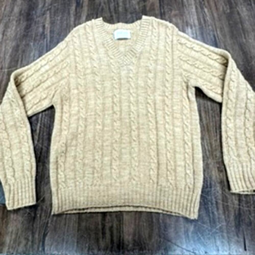 "Vintage"JANTZEN Womens Cable‎ knit Sweater, Y2K, Grundge, V-Neck, Size L